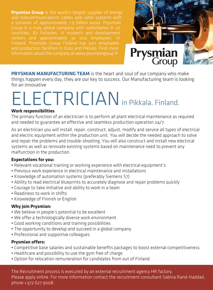 Prysmian Group Elektrik Soomes