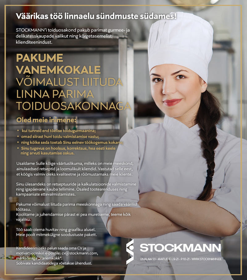 Stockmann AS Vanemkokk