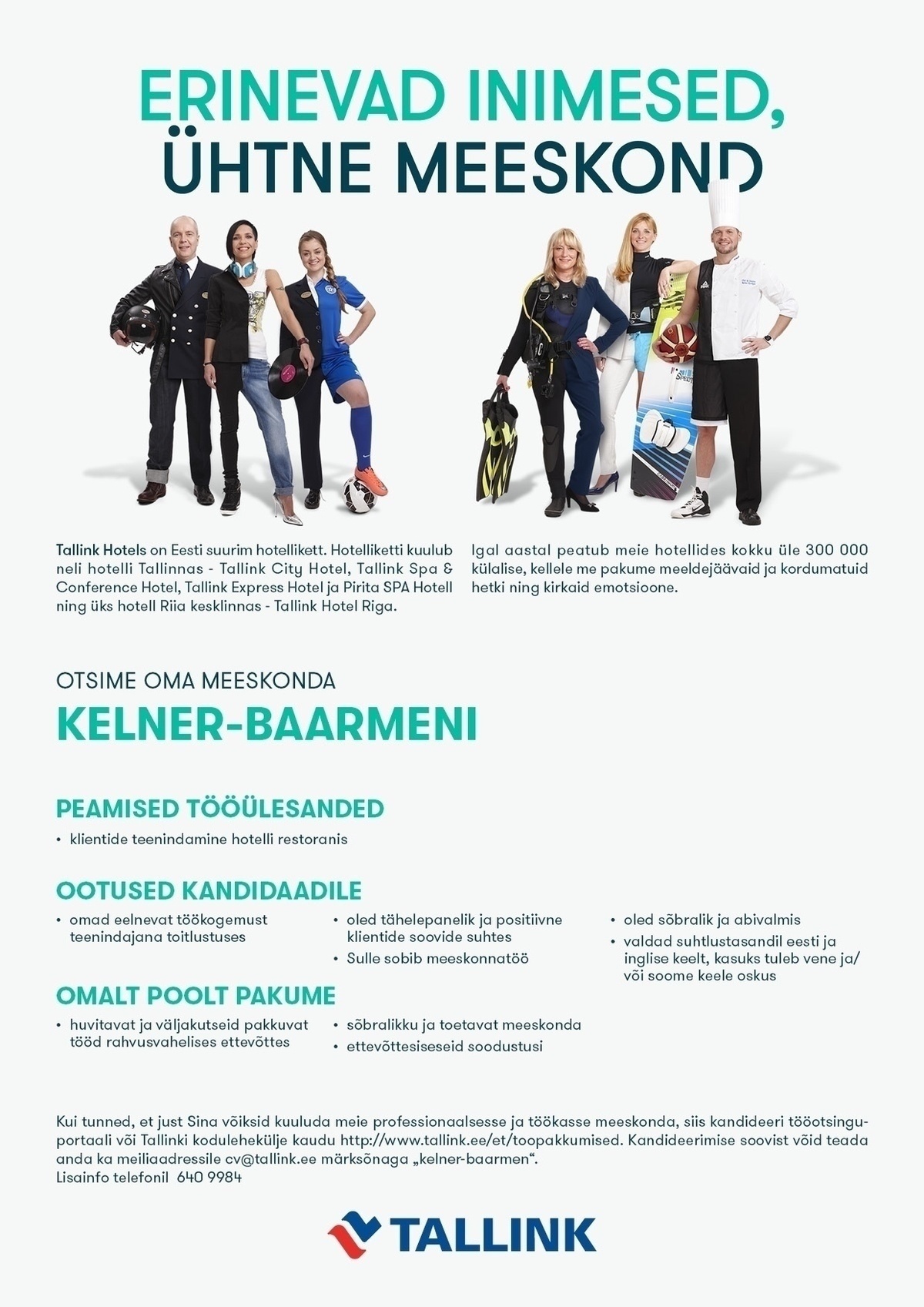 Tallink Grupp AS Kelner-Baarmen (Pirita Spa Hotell)