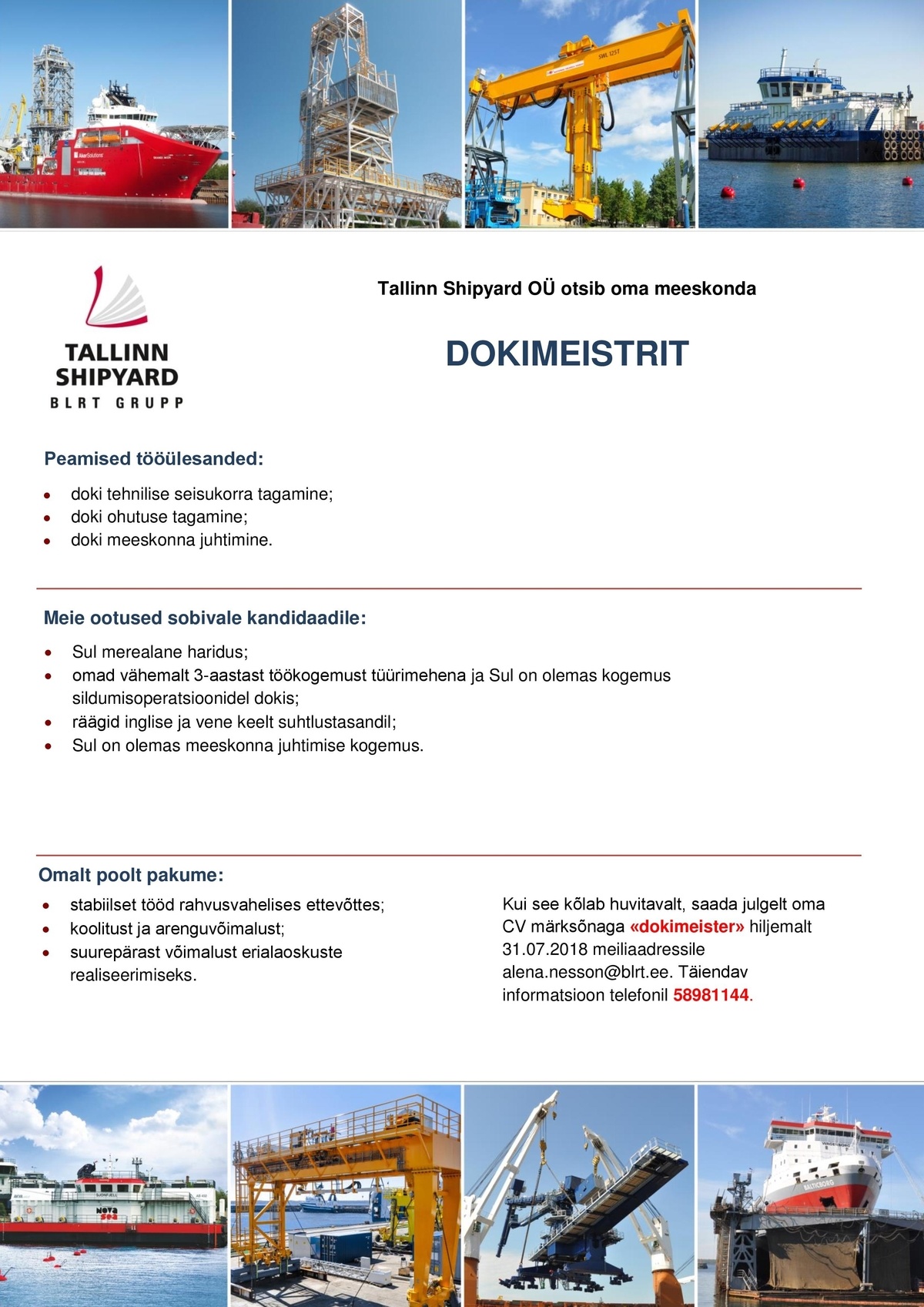 Tallinn Shipyard OÜ  DOKIMEISTER