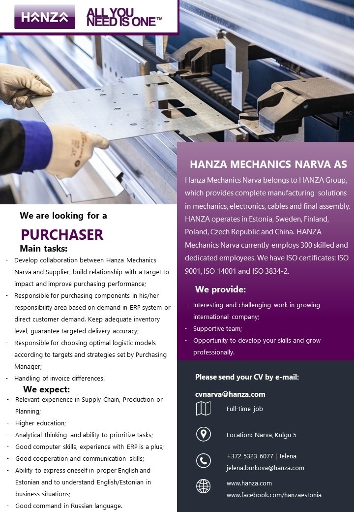 HANZA Mechanics Narva AS Purchaser