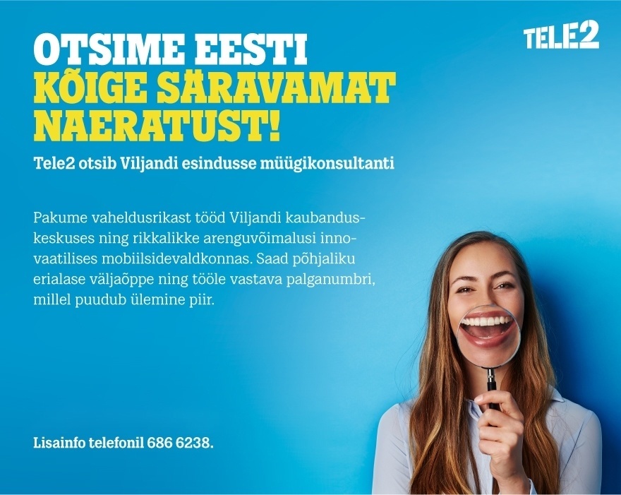 Tele2 Eesti AS Müügikonsultant Viljandis