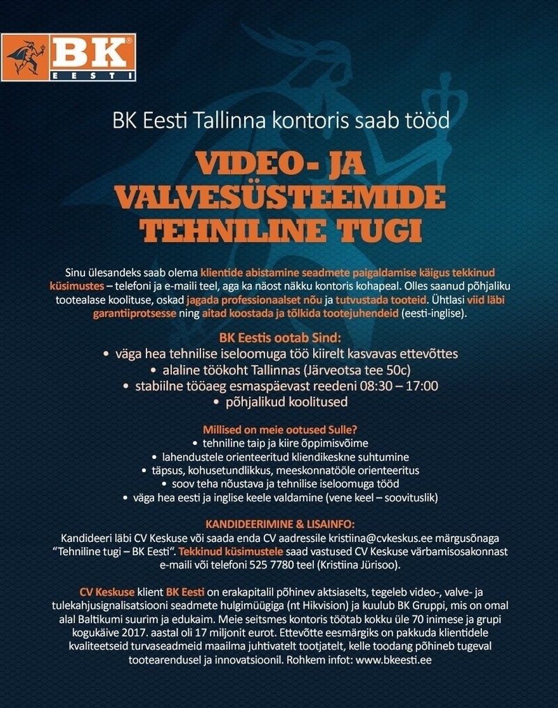 BK Eesti AS Video- ja valvesüsteemide tehniline tugi (BK Eesti)
