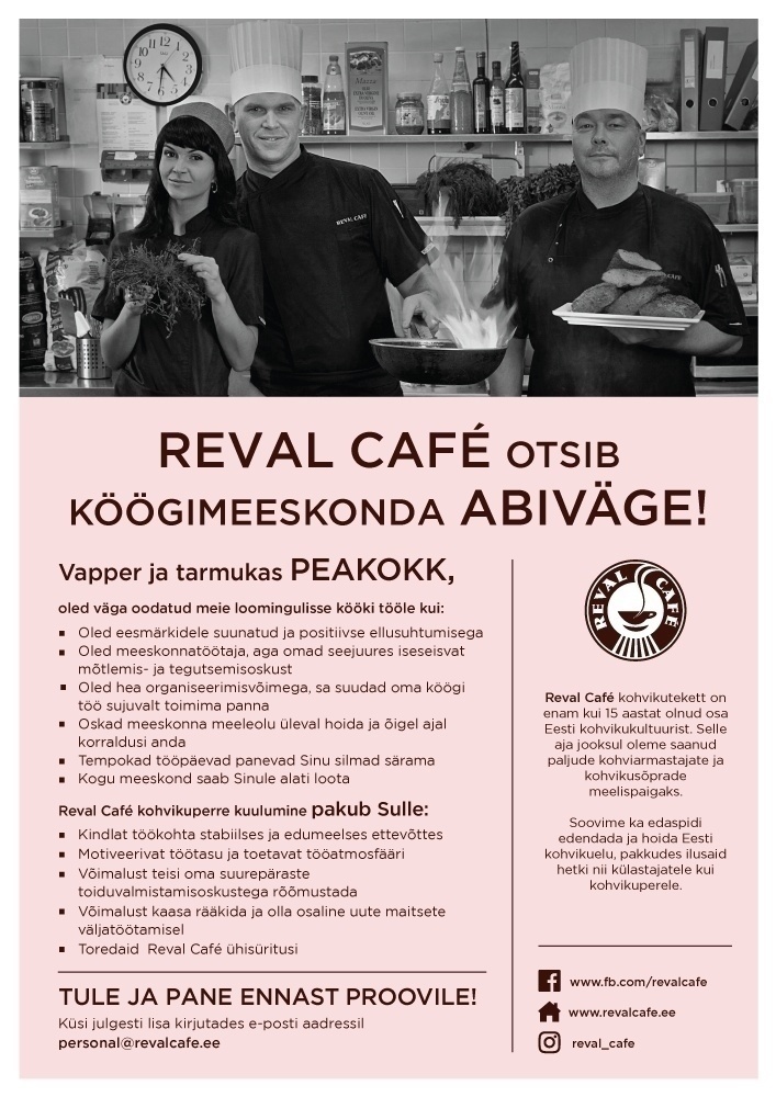 Esperan OÜ Reval Cafe Peakokk (Tööaeg E-R)