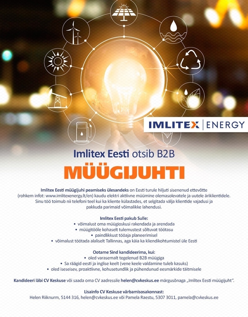 UAB “Imlitex” B2B Müügijuht (Imlitex Eesti)