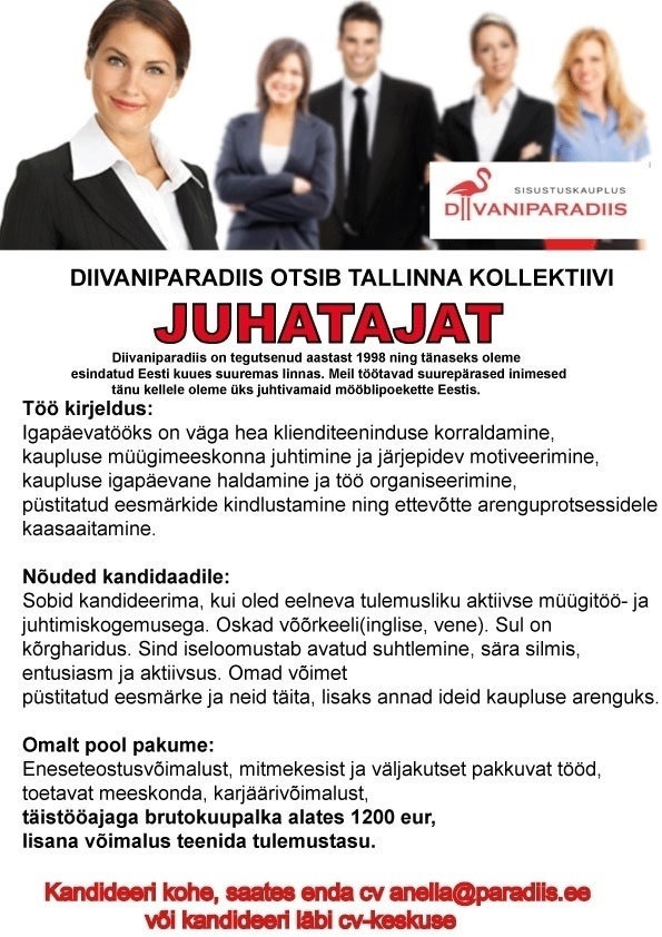 Diivaniparadiis OÜ Tallinna kaupluse juhataja