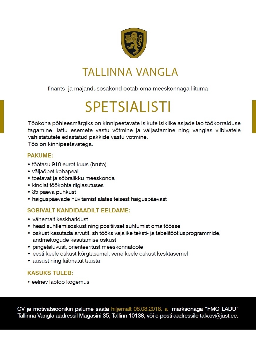 Tallinna Vangla Spetsialist