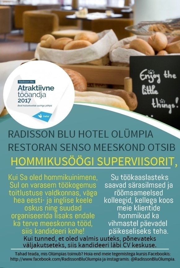 Radisson Blu Hotel Olümpia, Tallinn Hommikusöögi superviisor