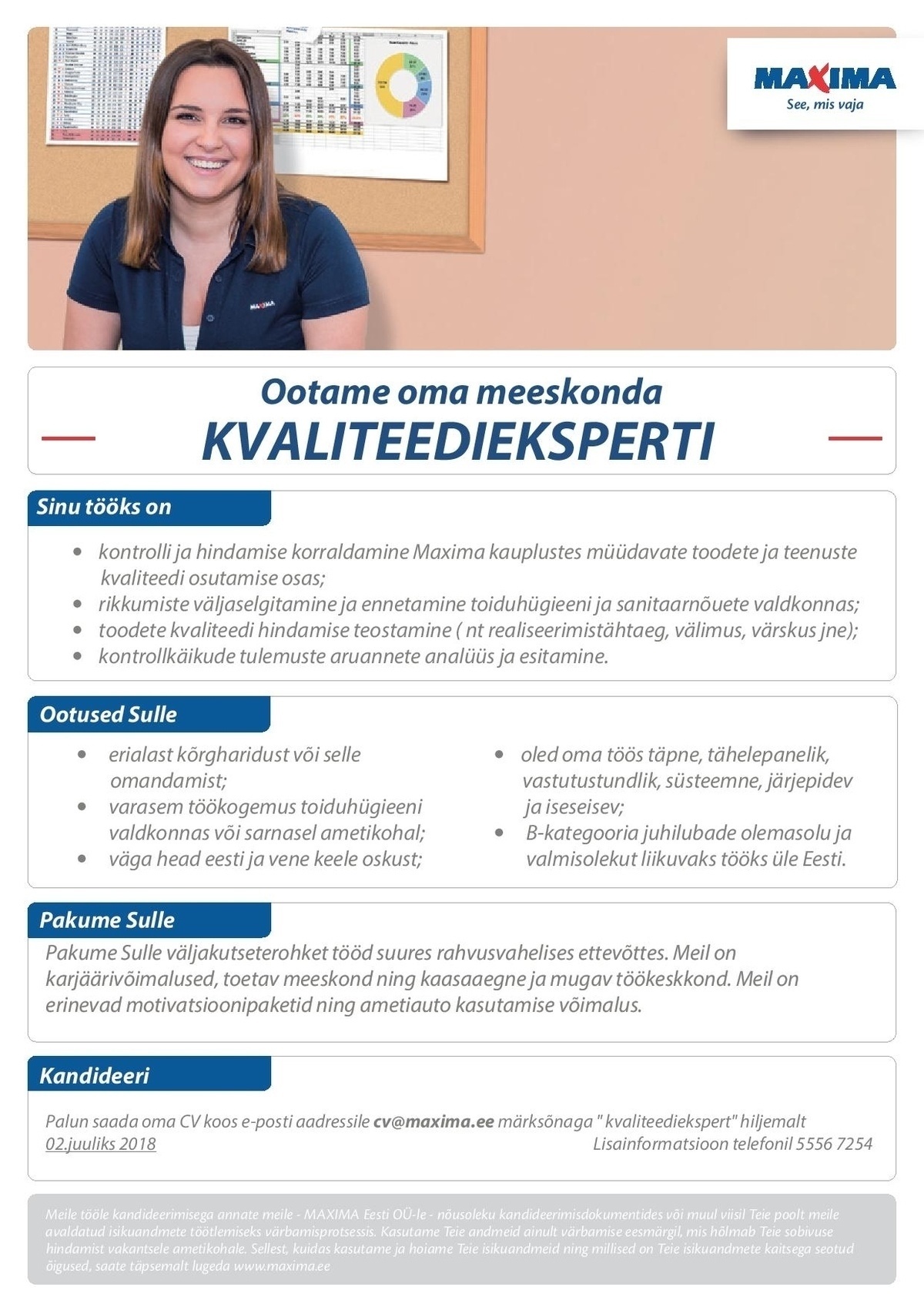Maxima Eesti OÜ Kvaliteediekspert