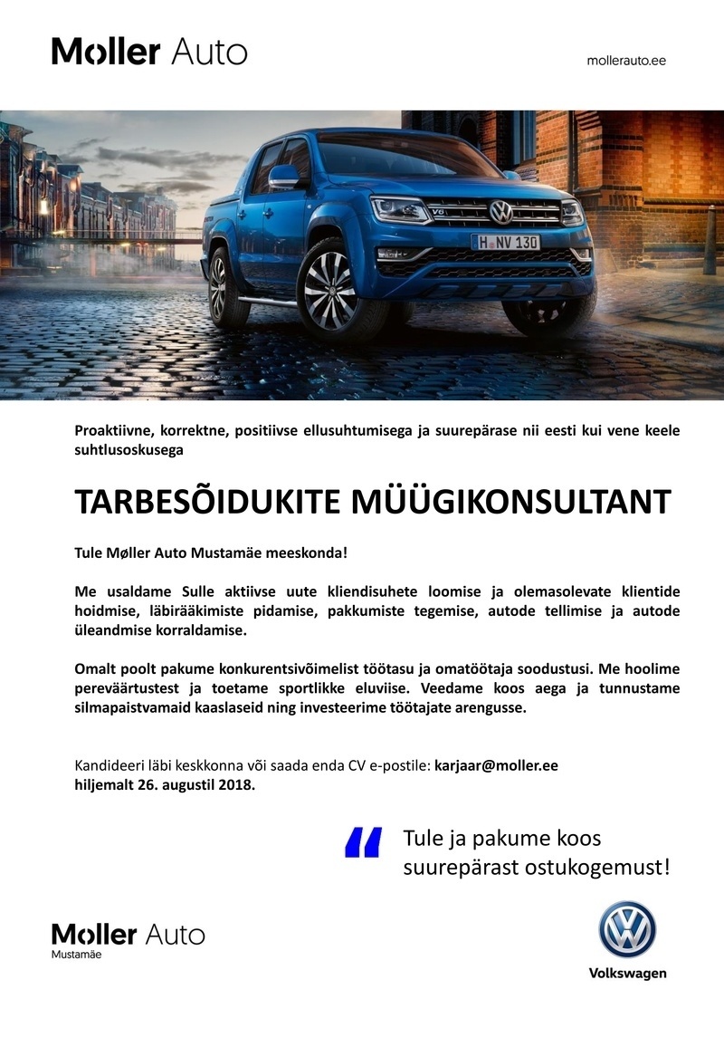 Møller Auto TARBESÕIDUKITE MÜÜGIKONSULTANT