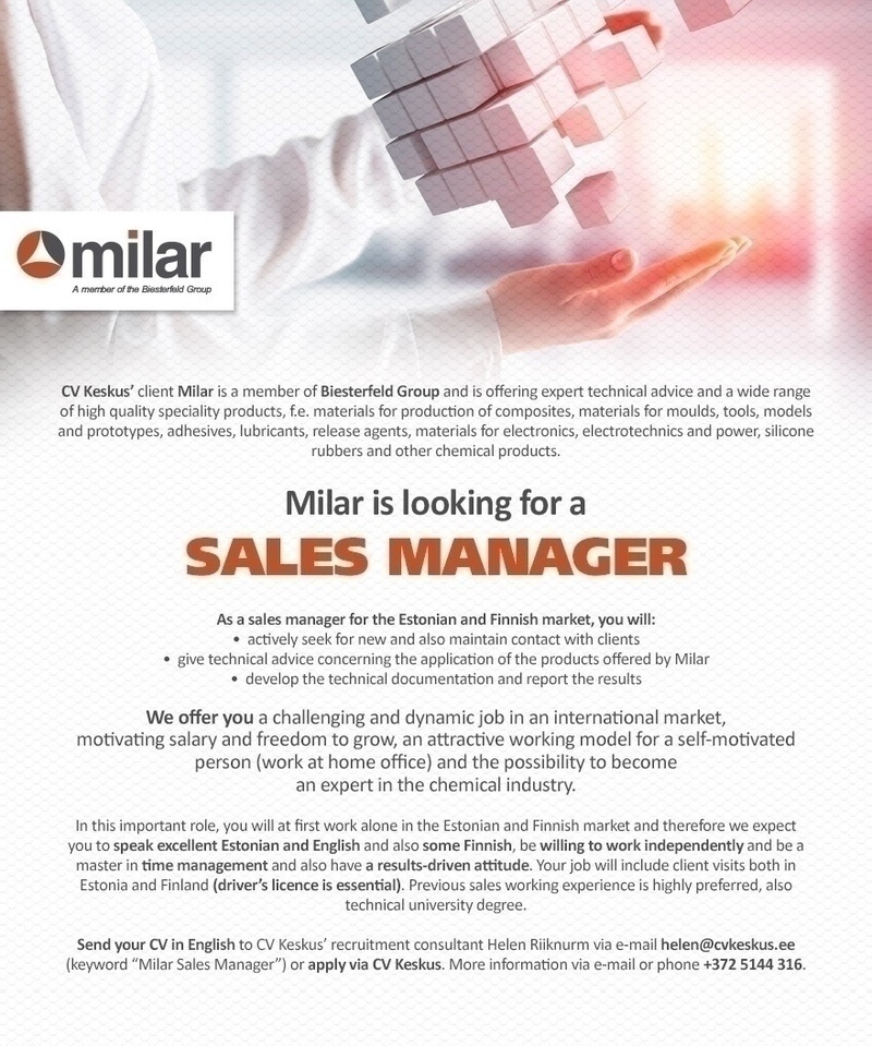 Milar Sp.z o.o. Sales manager (Milar)