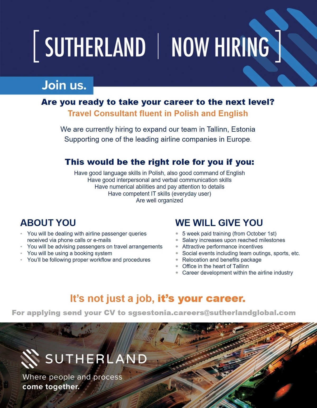 SUTHERLAND GLOBAL SERVICES OÜ Client Consultant Superstars Fluent in Polish