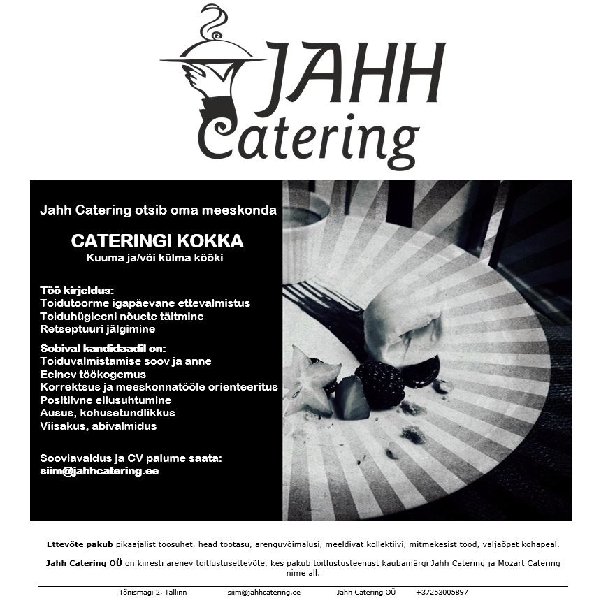 Jahh Catering OÜ Kokk