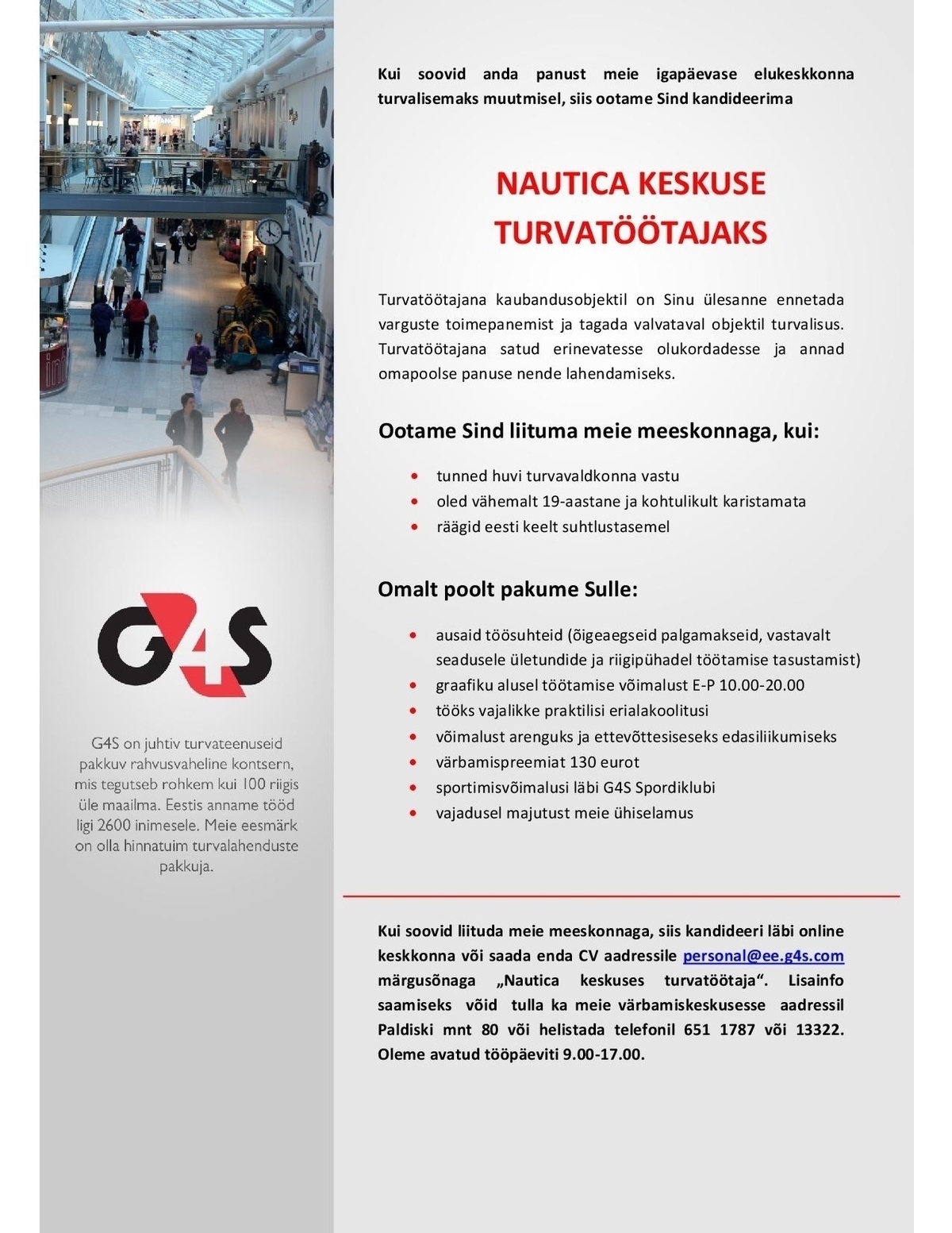 AS G4S Eesti Nautica Keskuse turvatöötaja