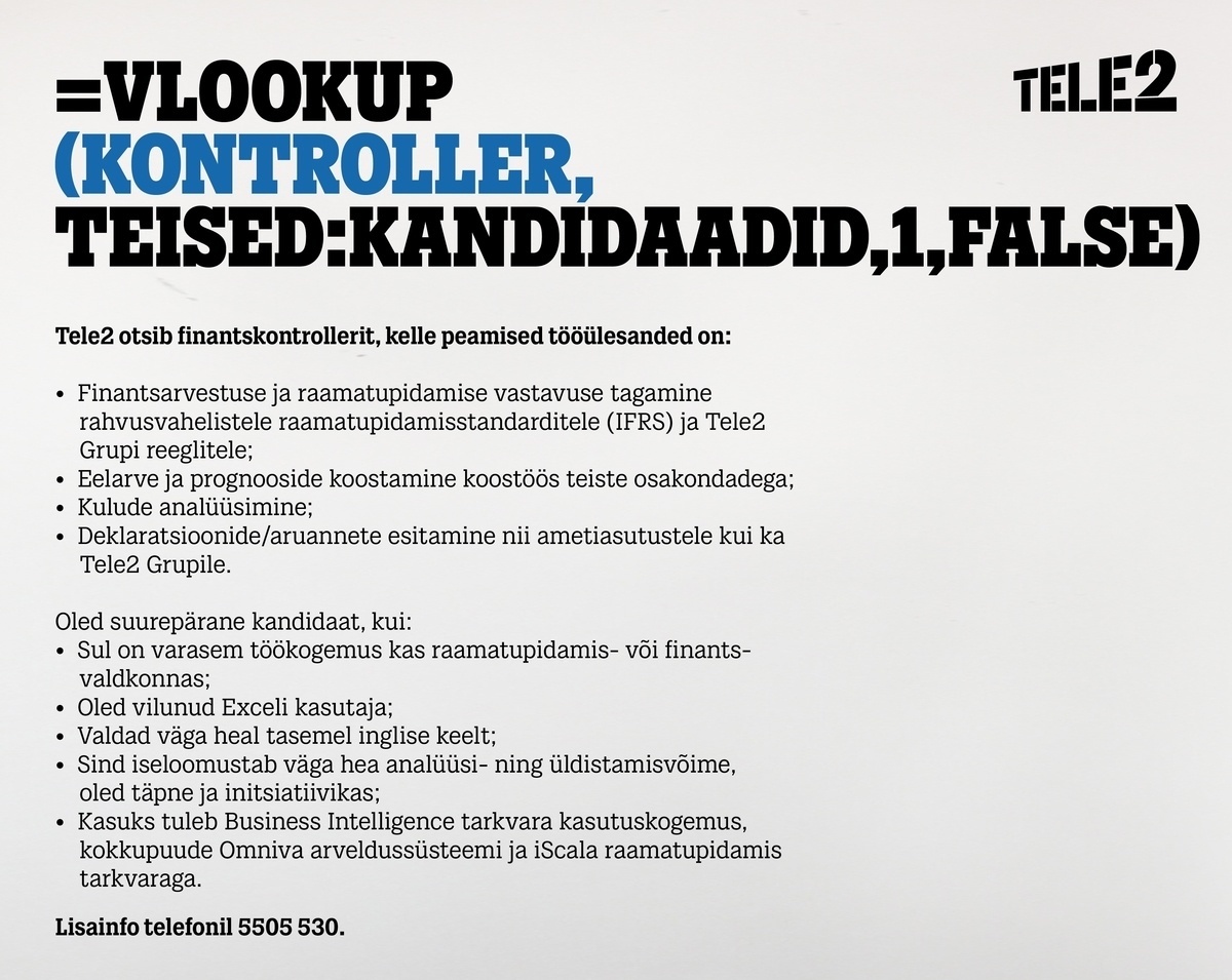 Tele2 Eesti AS Kontroller