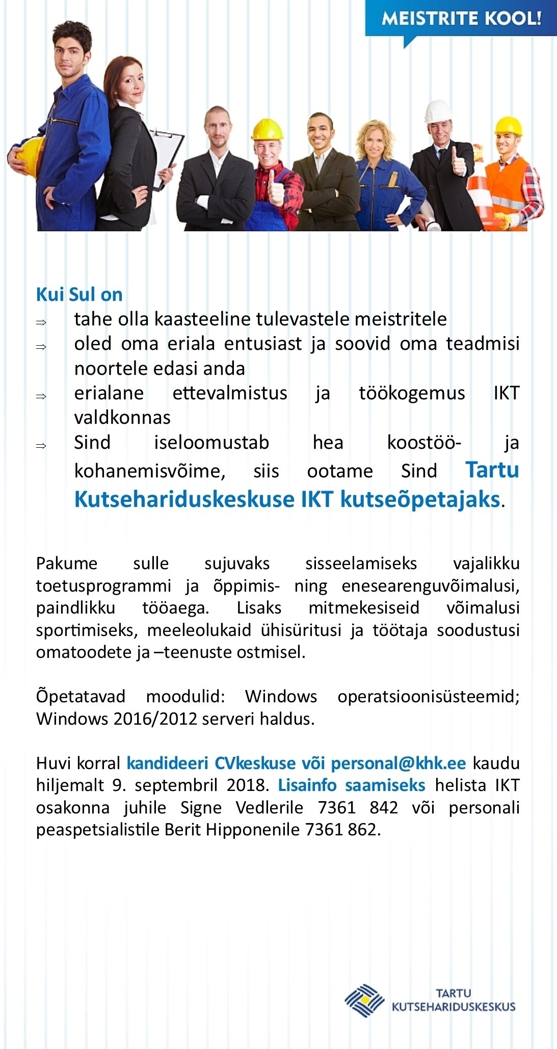Tartu Kutsehariduskeskus IKT kutseõpetaja