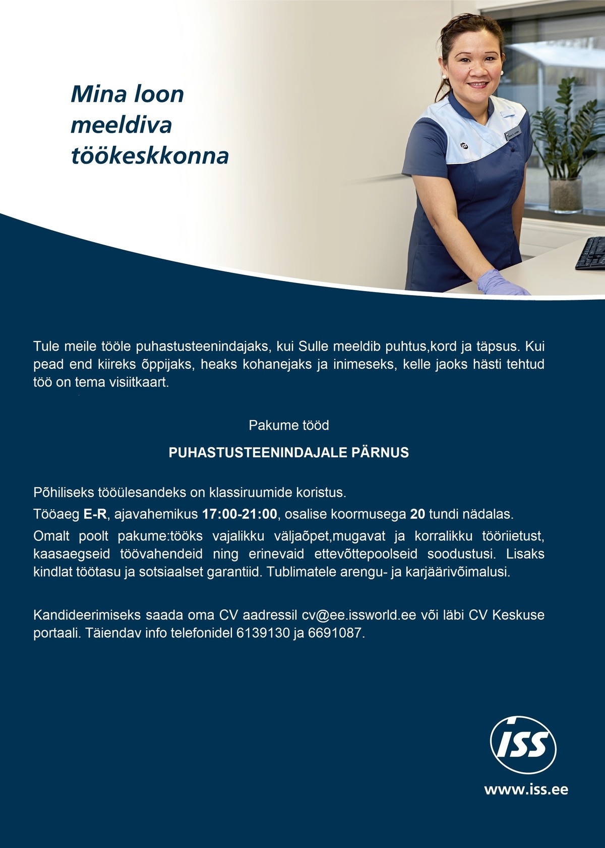 ISS Eesti AS Puhastusteenindaja Pärnumaa Kutsehariduskeskuses
