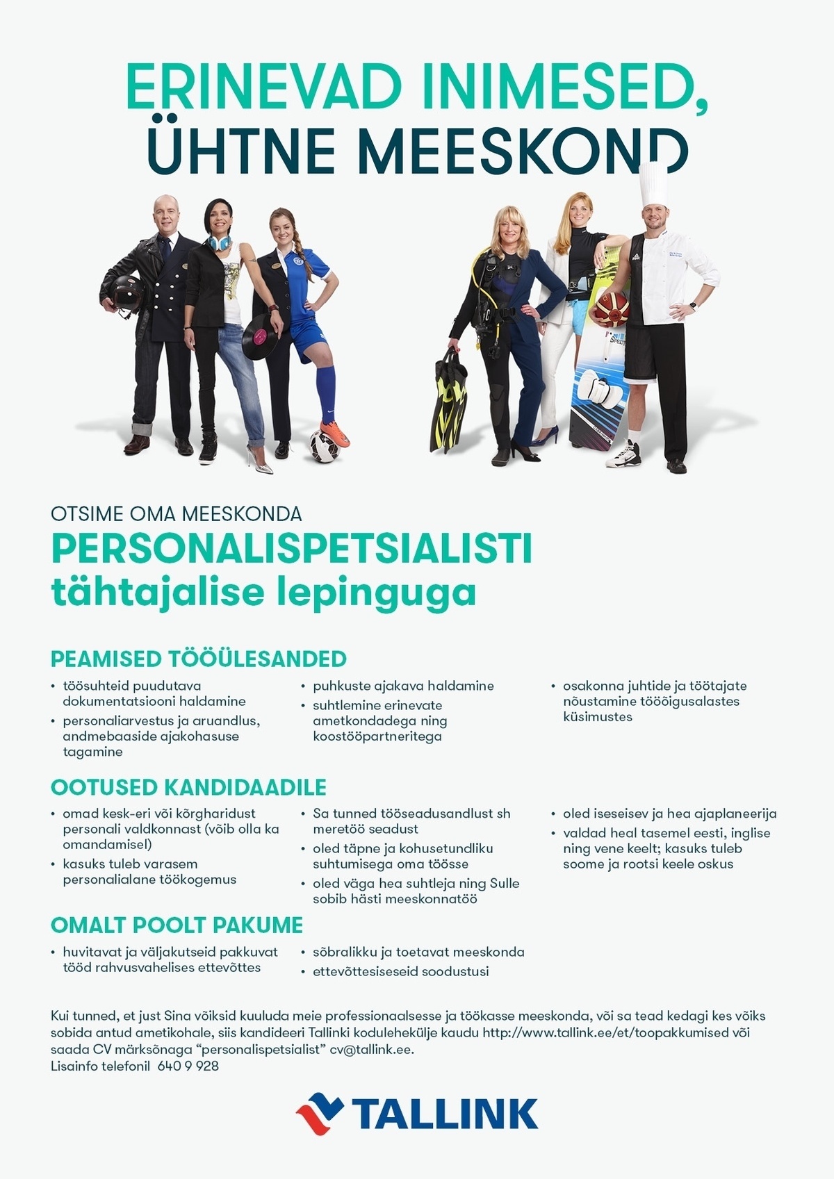 Tallink Grupp AS Personalispetsialist (tähtajalise lepinguga)