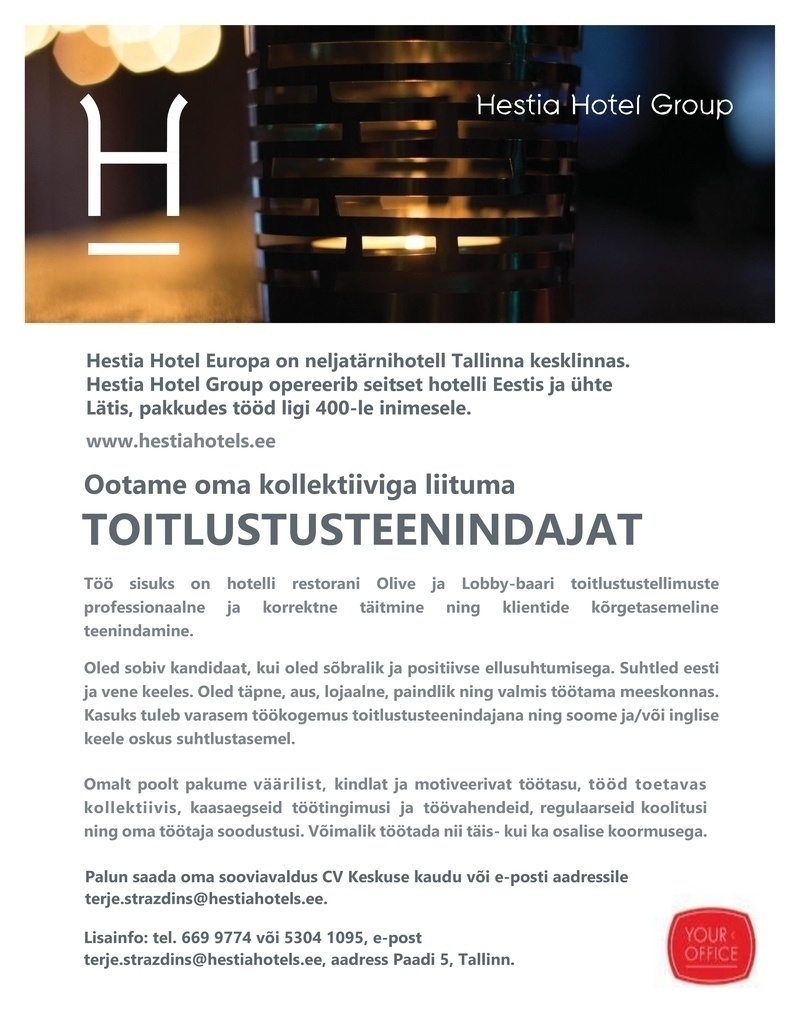 Hestia Hotel Europa Toitlustusteenindaja (Hestia Hotel Europa)