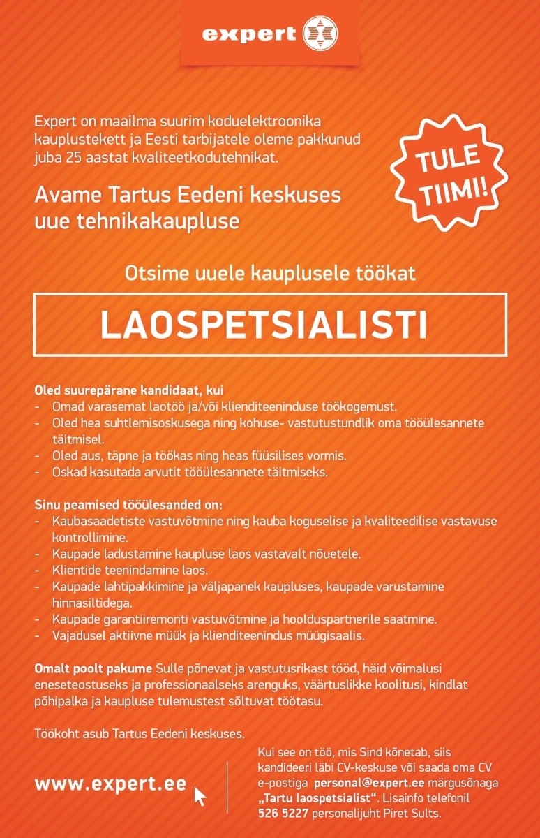 Expert Eesti OÜ LAOSPETSIALIST