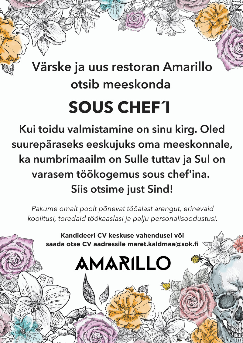 Original Sokos Hotel Viru Amarillo "Sous Chef"