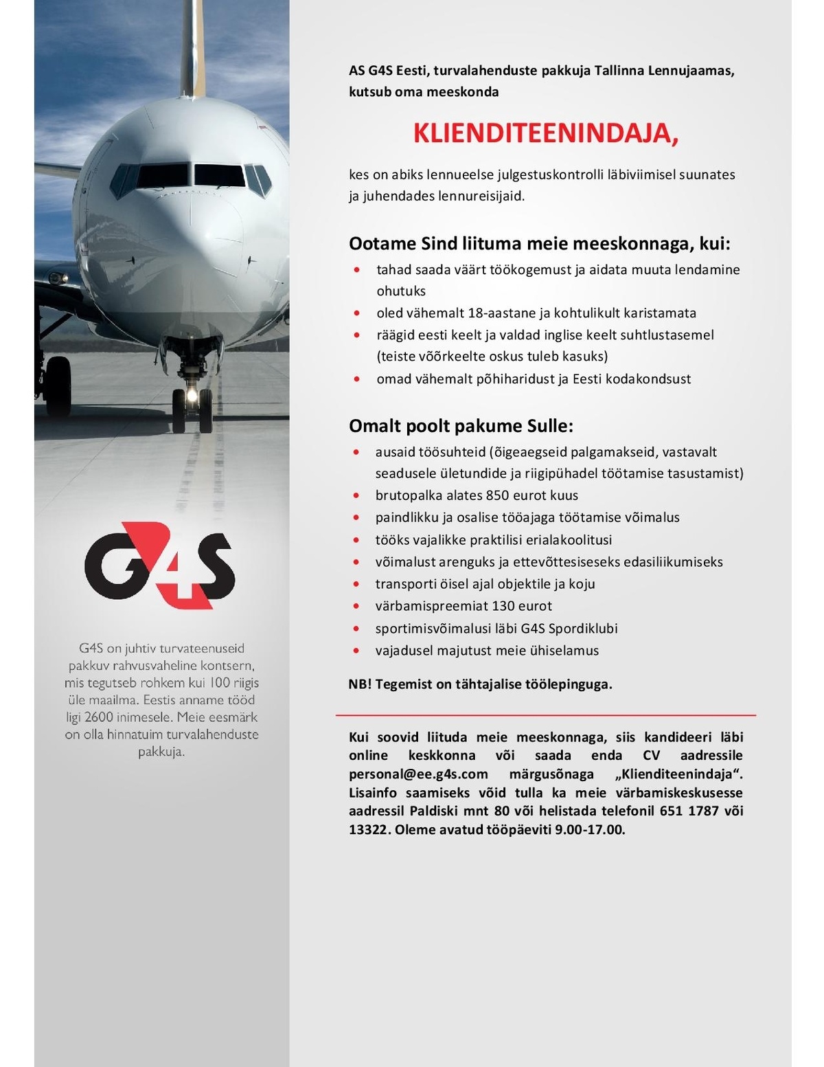 AS G4S Eesti Klienditeenindaja Tallinna Lennujaamas