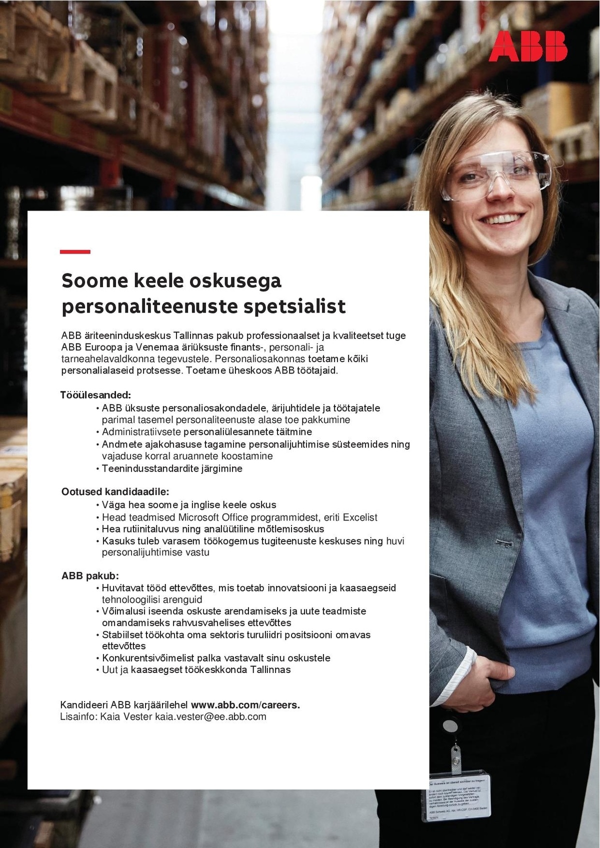 ABB AS Soome keele oskusega personaliteenuste spetsialist