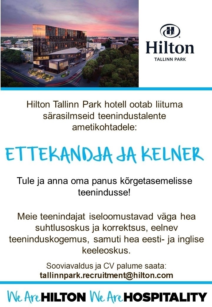Hilton Tallinn Park Ettekandja / Kelner  (Hilton Tallinn Park)