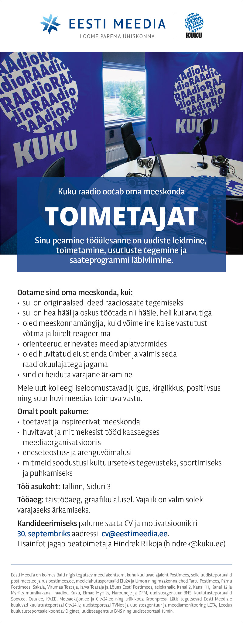 Eesti Meedia Kuku raadio toimetaja