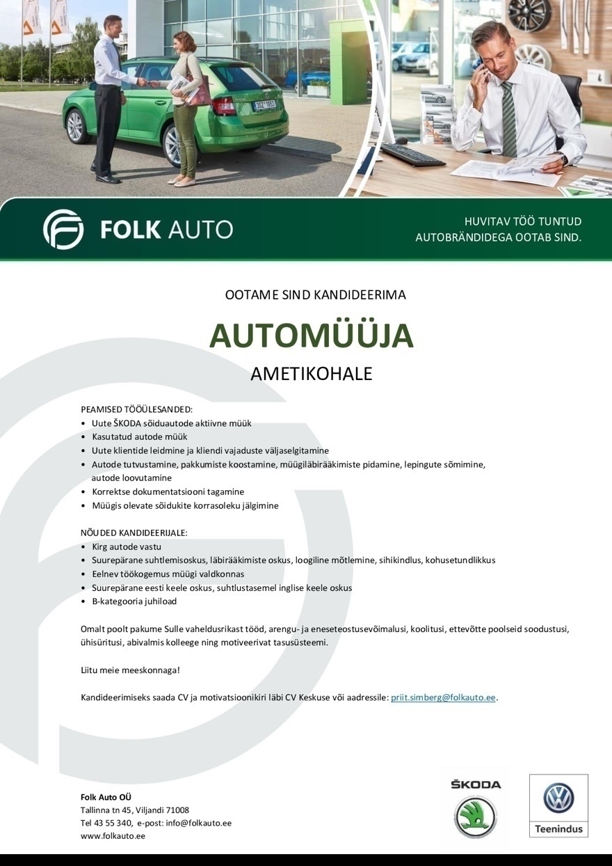 Folk Auto OÜ Automüüja