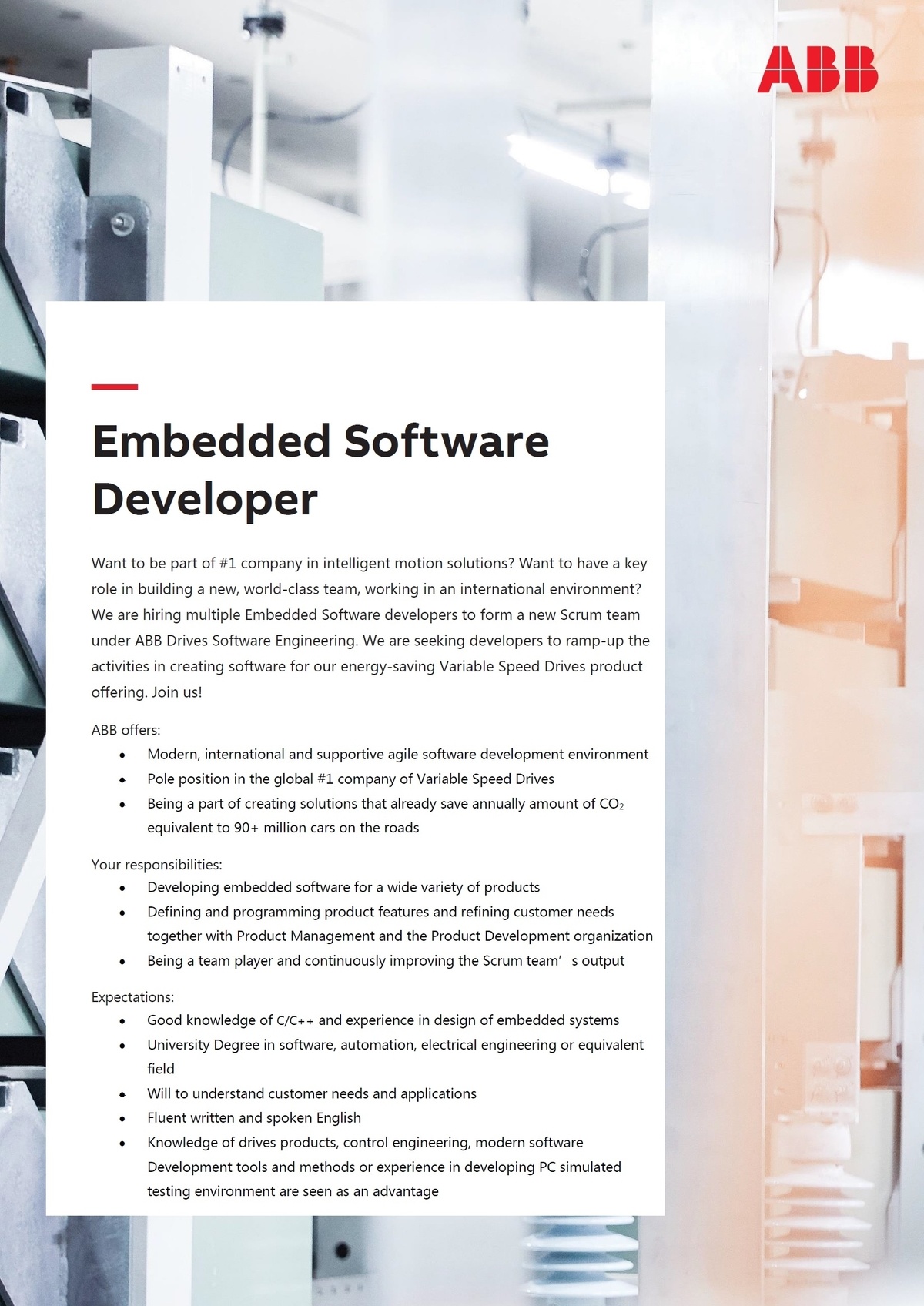 ABB AS Embedded Software Developer