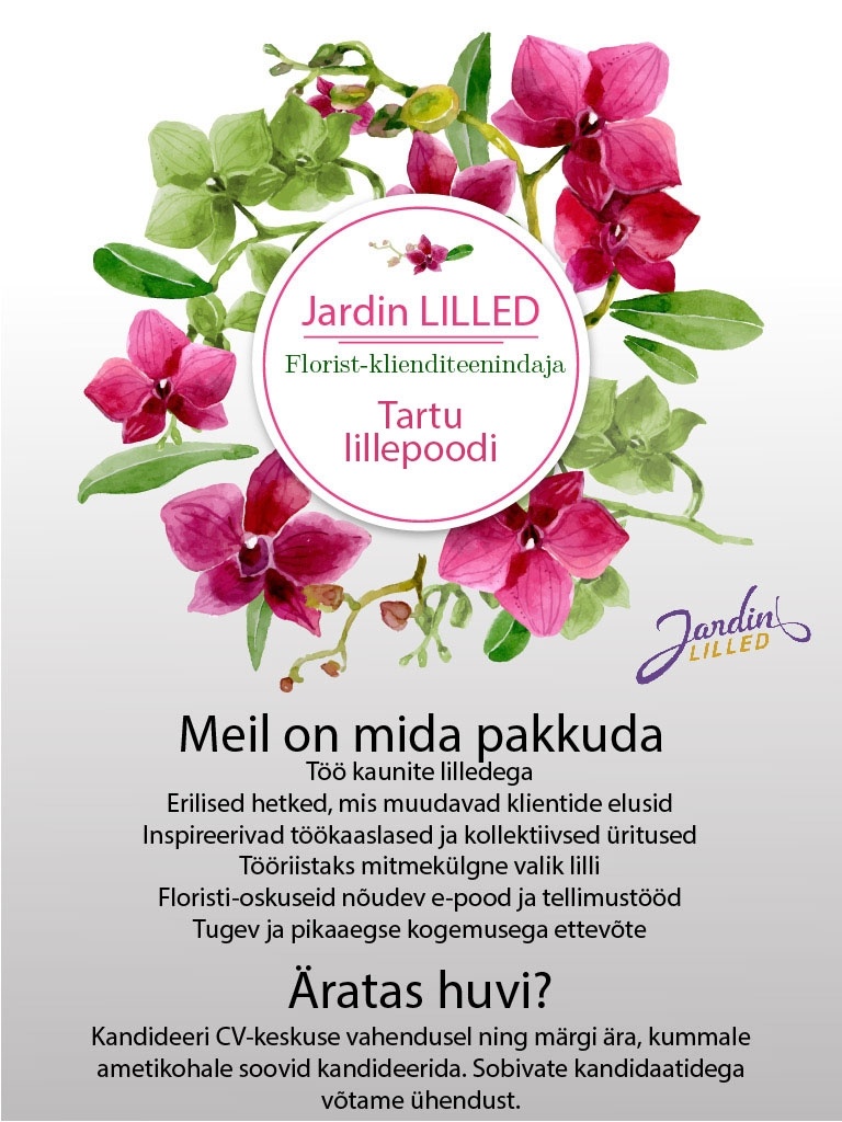 Jardin OÜ Florist-klienditeenindaja Tartus