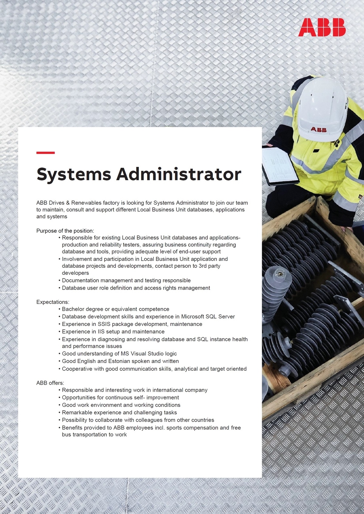 ABB AS Systems Administrator