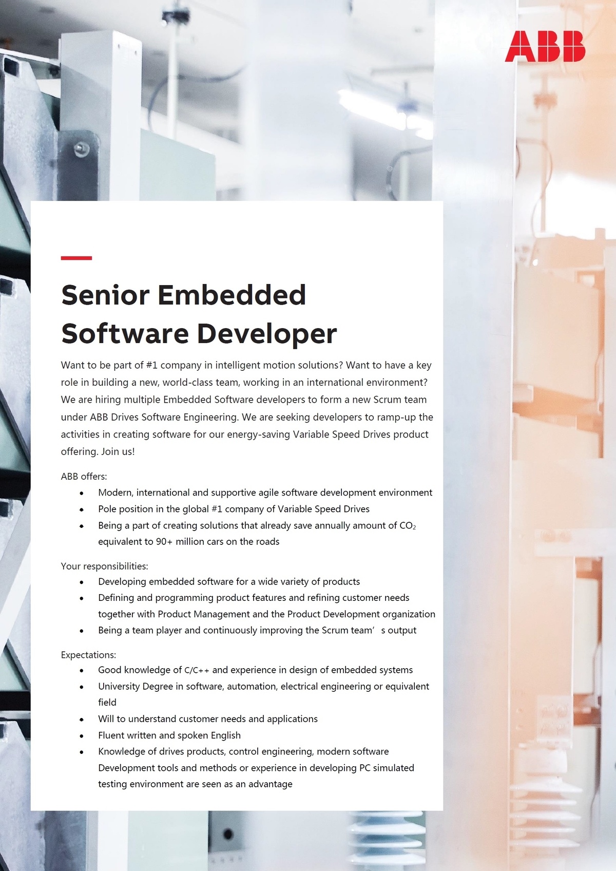 ABB AS Senior Embedded Software Developer