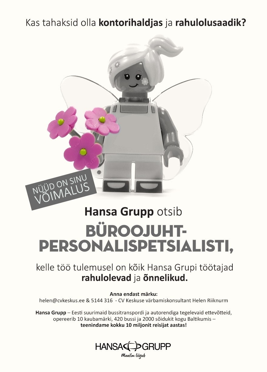 HANSA GRUPP OÜ Büroojuht-personalispetsialist (Hansa Grupp)