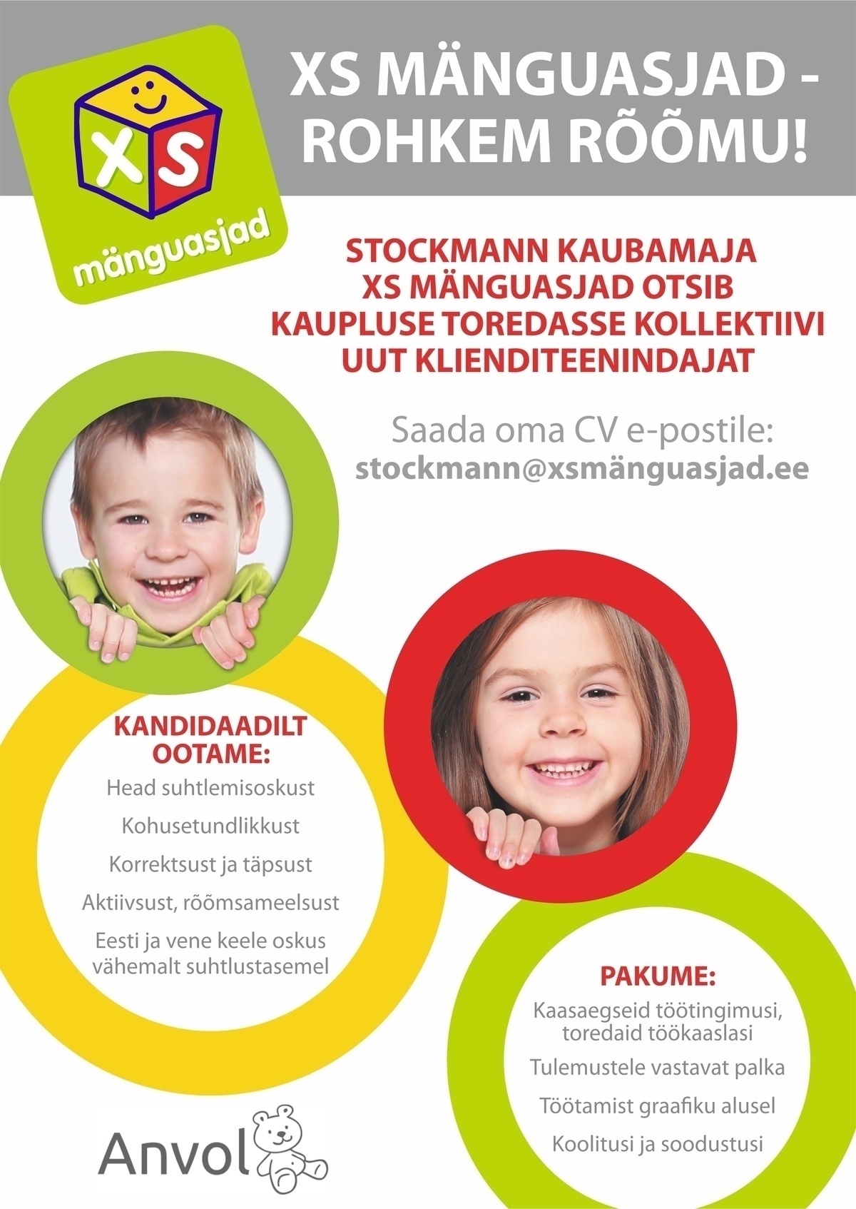 Anvol OÜ Stockmann XS Mänguasjad kaupluse klienditeenindaja