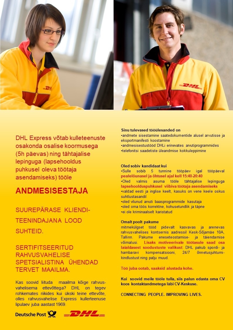 DHL Estonia AS Andmesisestaja