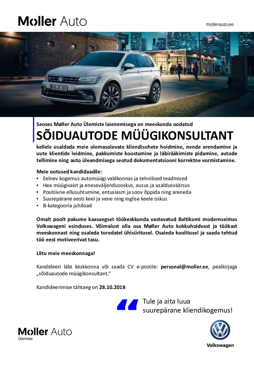 Møller Auto SÕIDUAUTODE MÜÜGIKONSULTANT