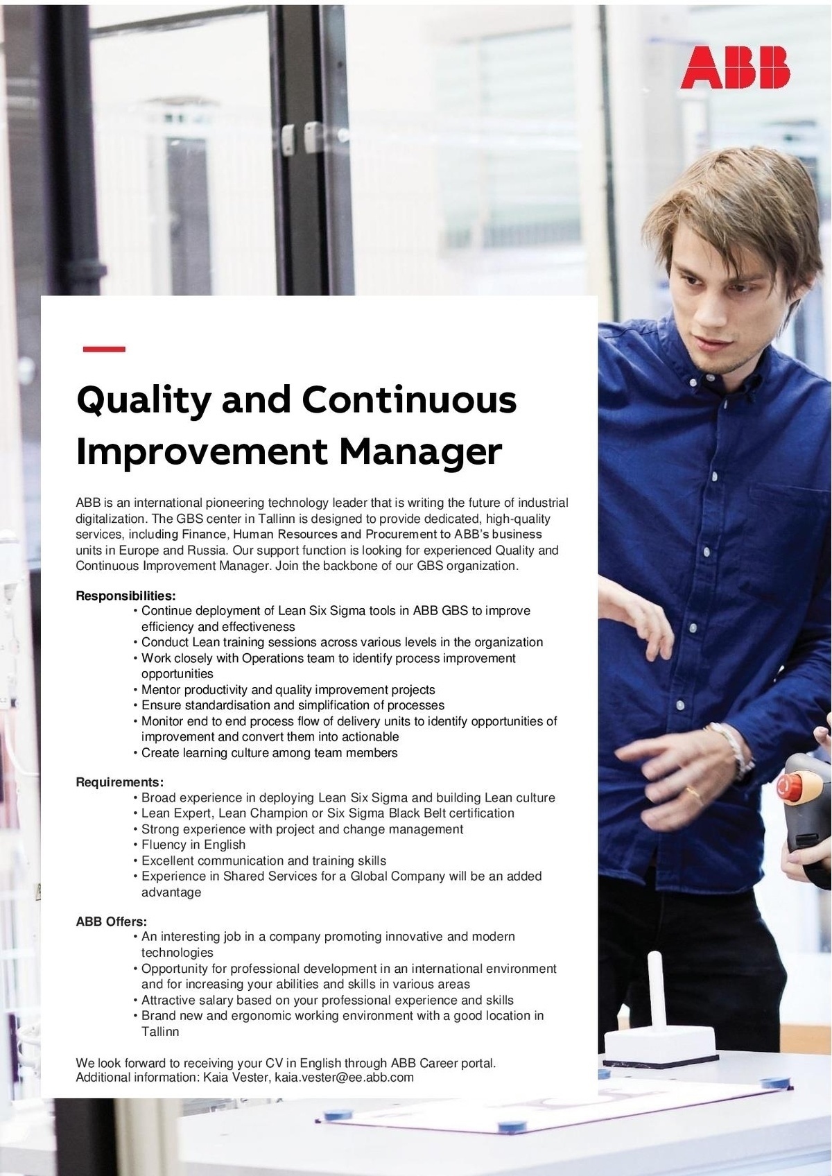 ABB AS Quality and Continuous Improvement Manager