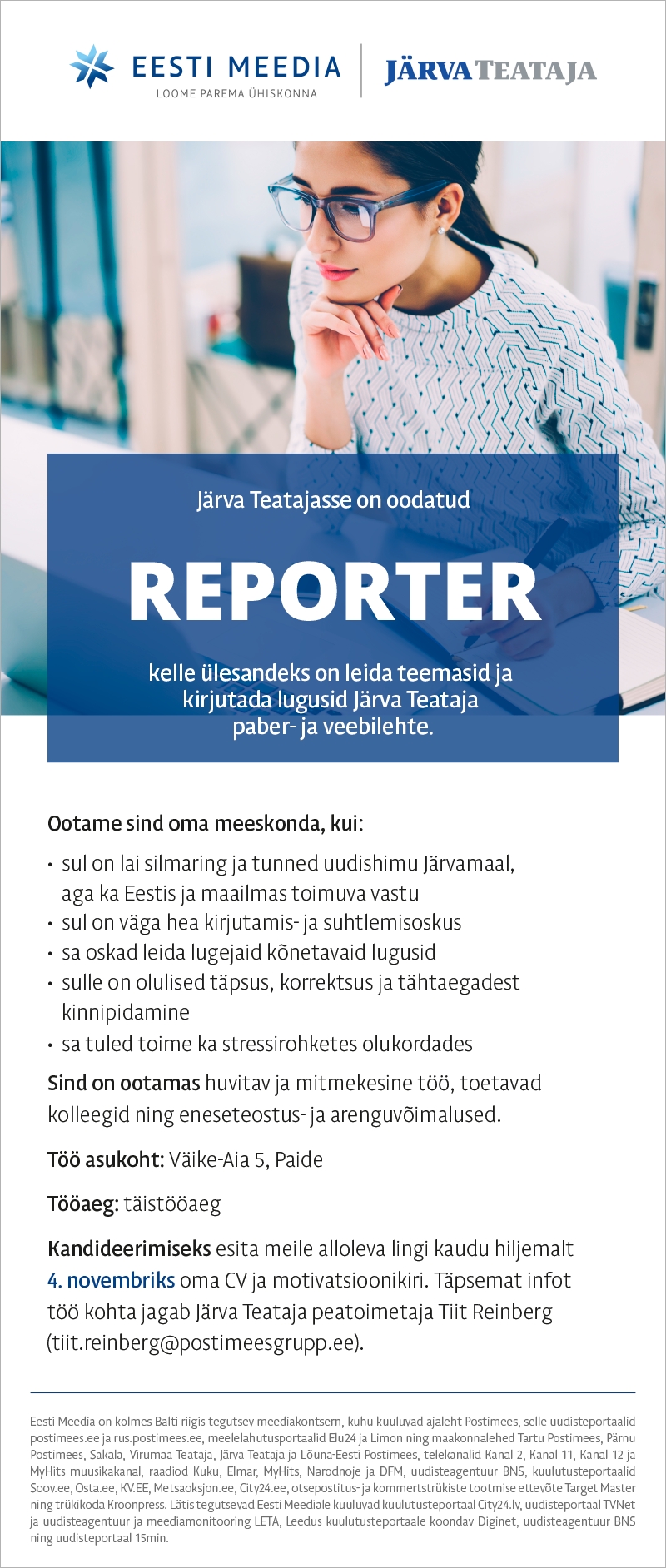 Eesti Meedia Järva Teataja reporter