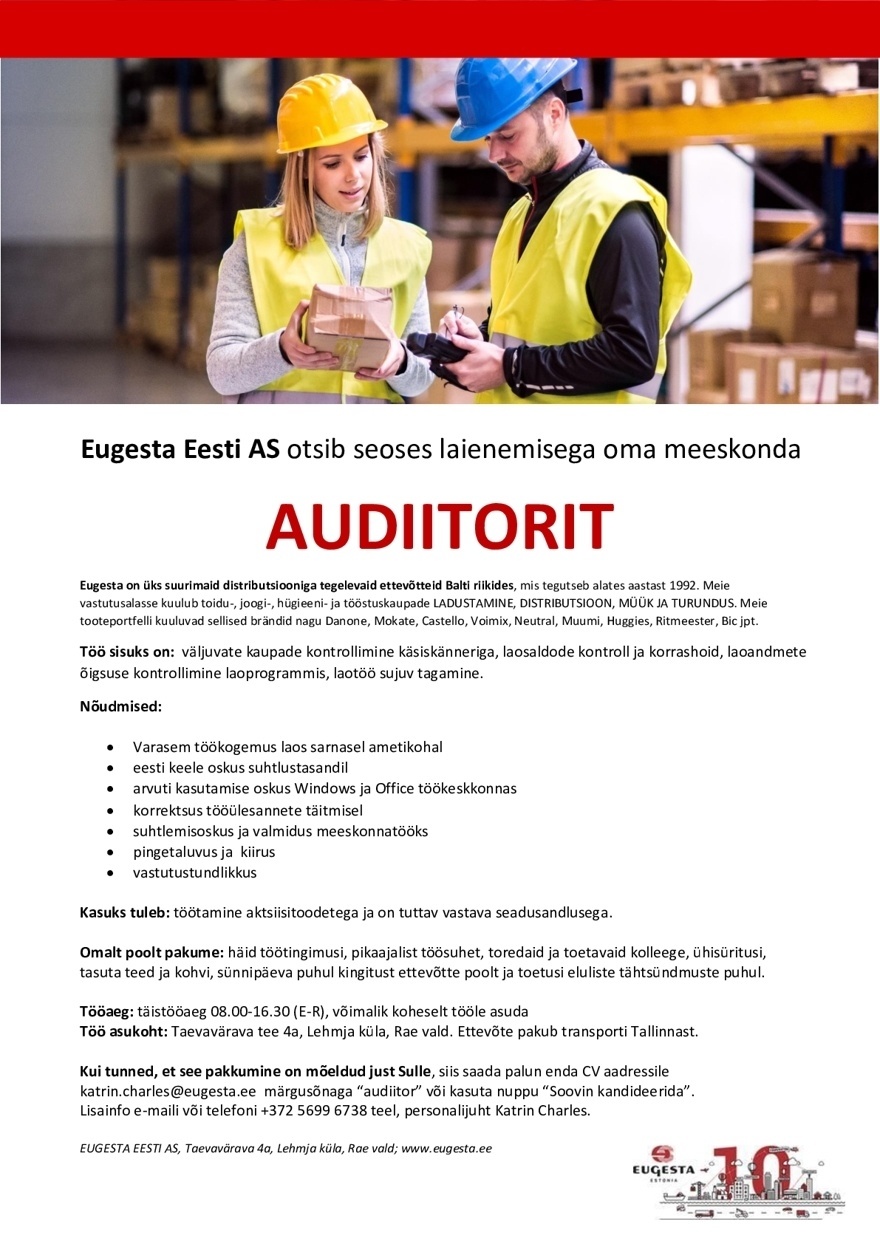 Eugesta Eesti AS Eugesta Eesti otsib oma meeskonda audiitorit
