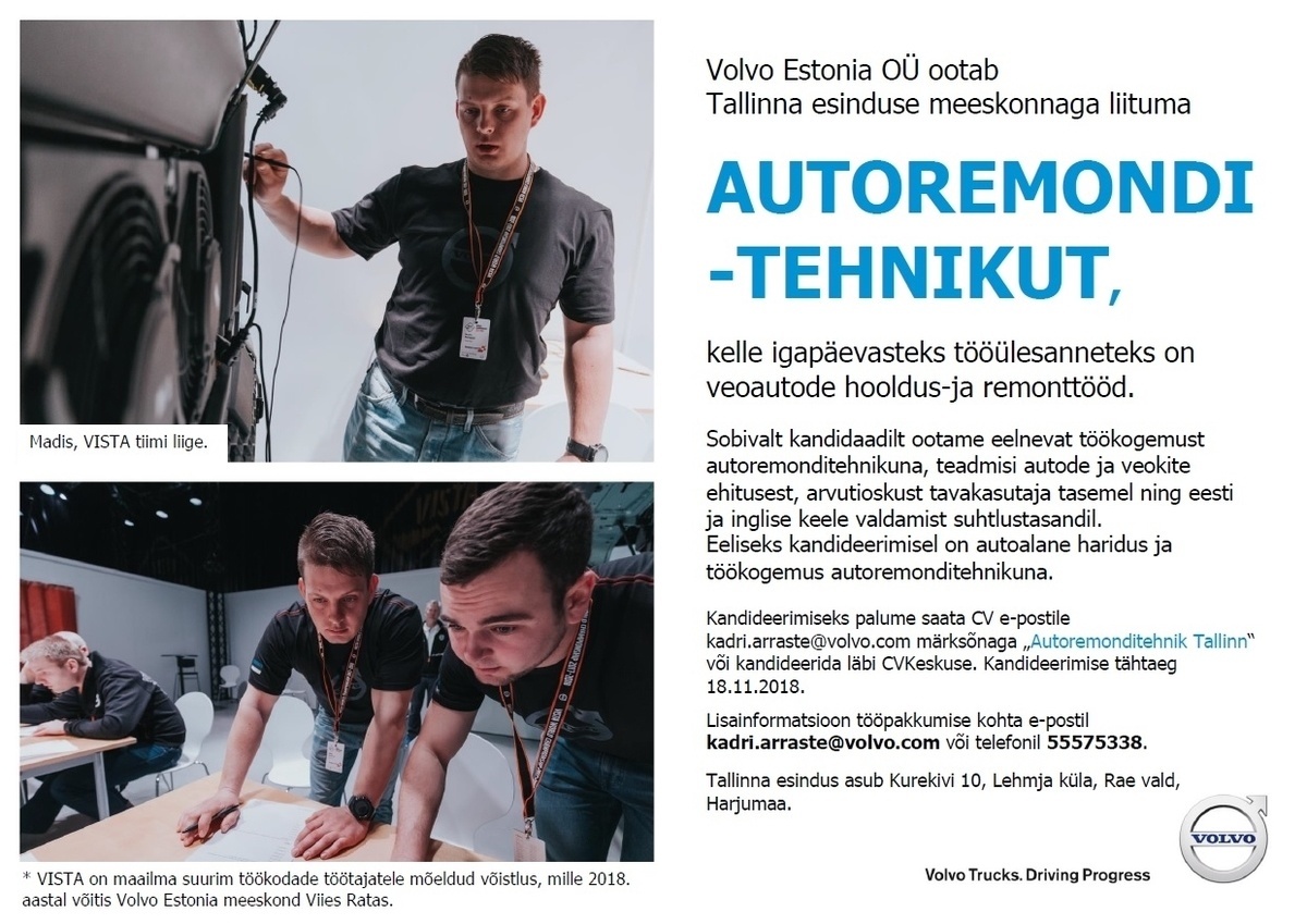 Volvo Estonia OÜ Veokite autoremonditehnik