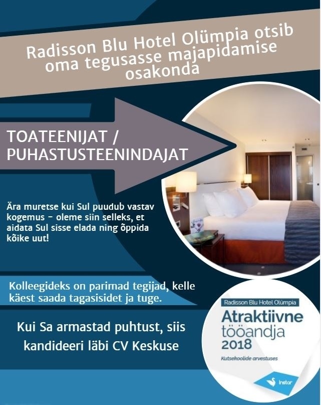 Radisson Blu Hotel Olümpia, Tallinn / Hotell Olümpia AS Puhastusteenindaja