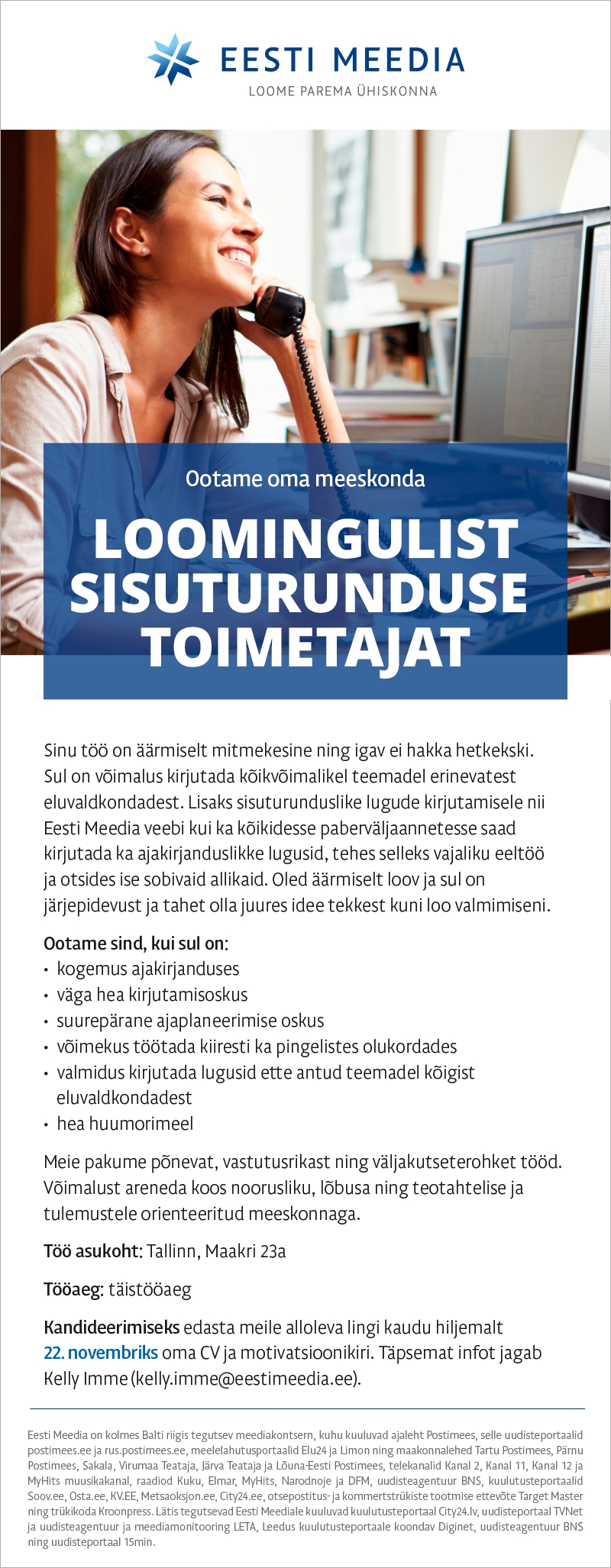 Eesti Meedia Sisuturunduse toimetaja