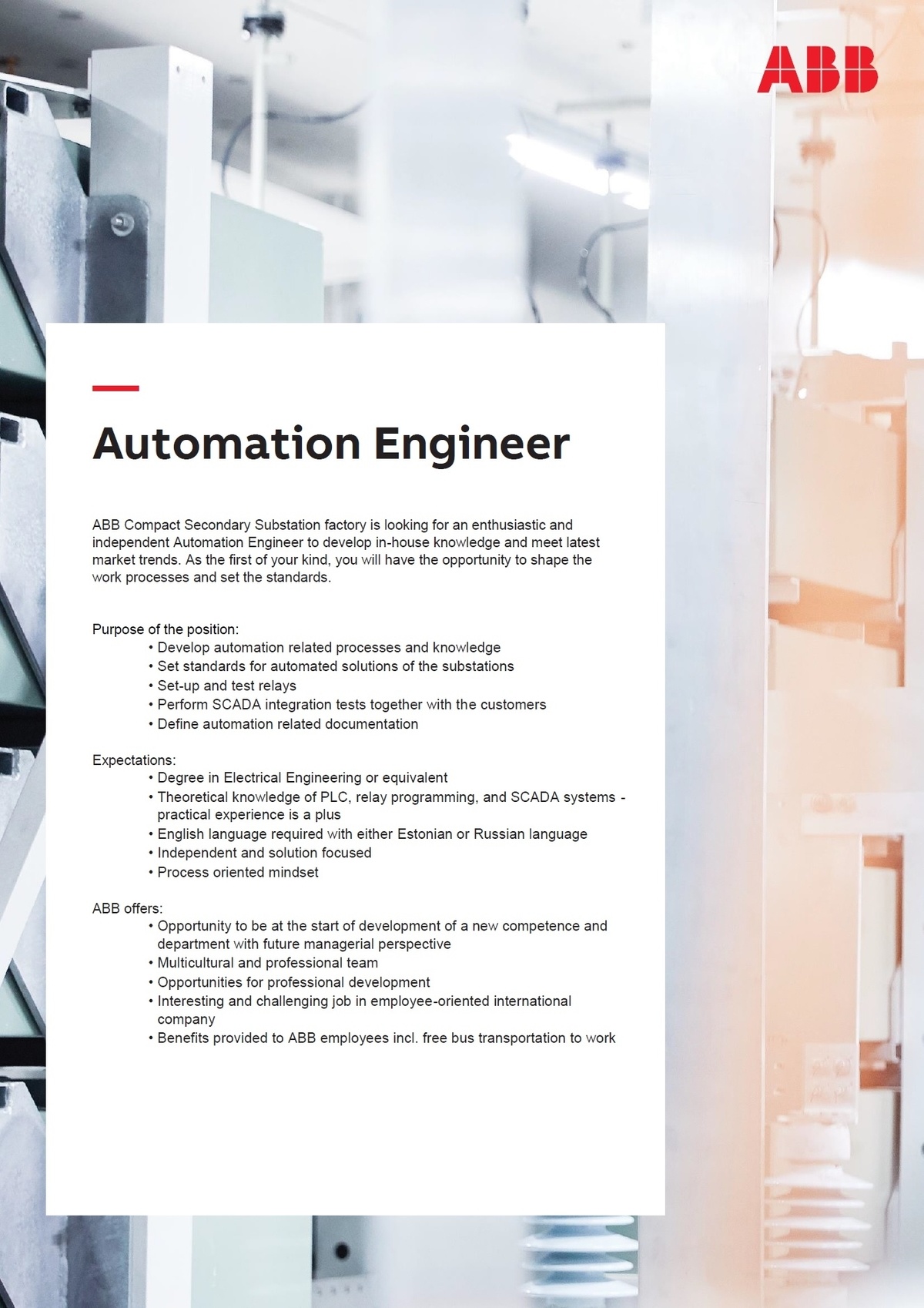 ABB AS Automation Engineer