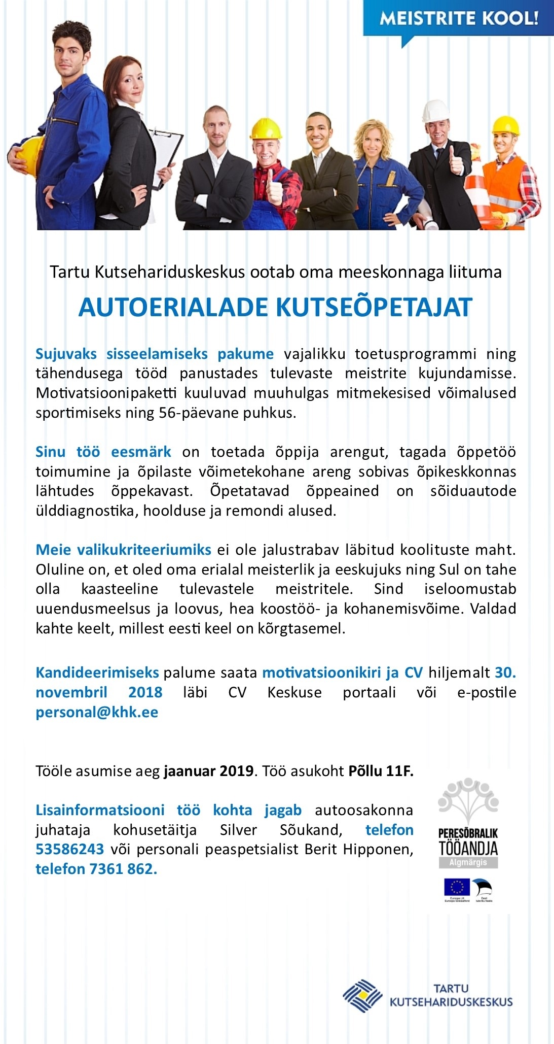 Tartu Kutsehariduskeskus Autoerialade kutseõpetaja