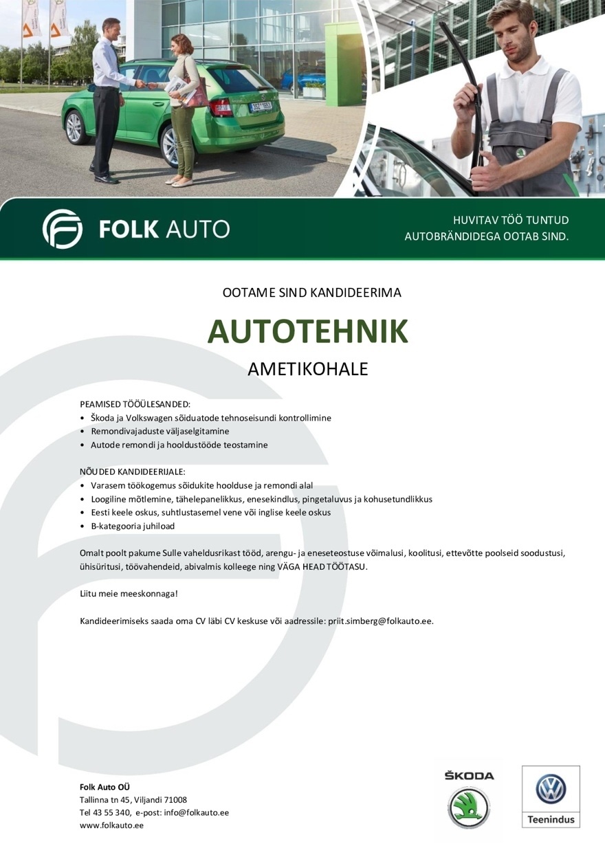 Folk Auto OÜ Autotehnik