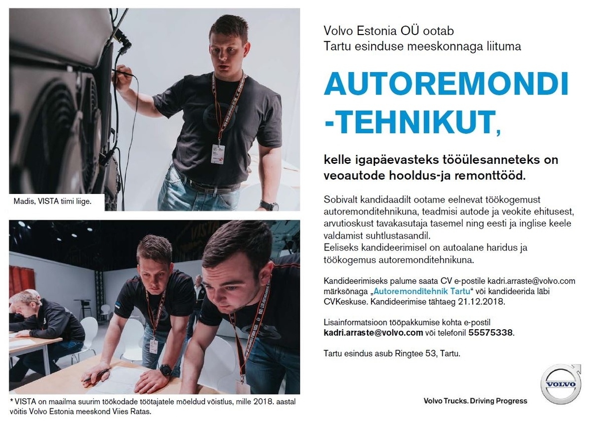 Volvo Estonia OÜ Autotehnik