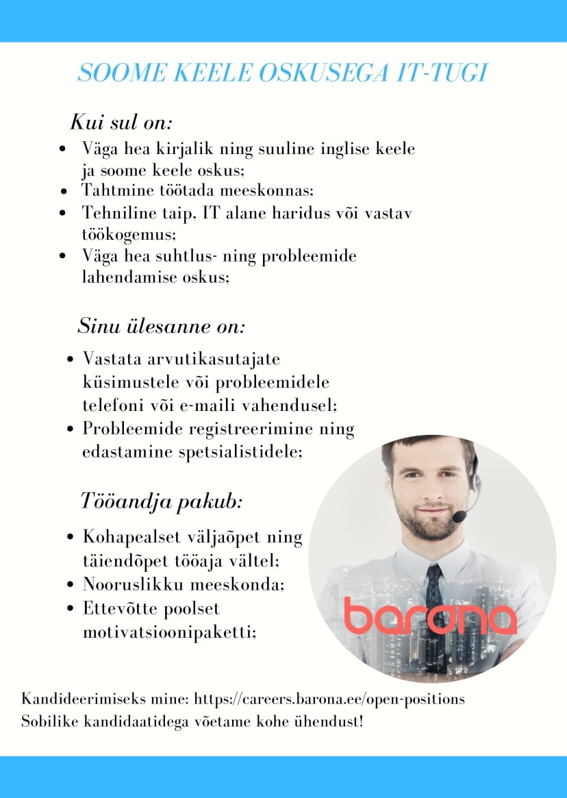 Barona Eesti OÜ Tehniline tugi