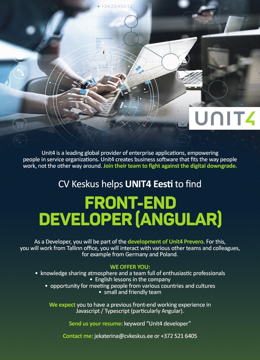 UNIT4 Eesti OÜ Front-end developer (UNIT4 Eesti OÜ)